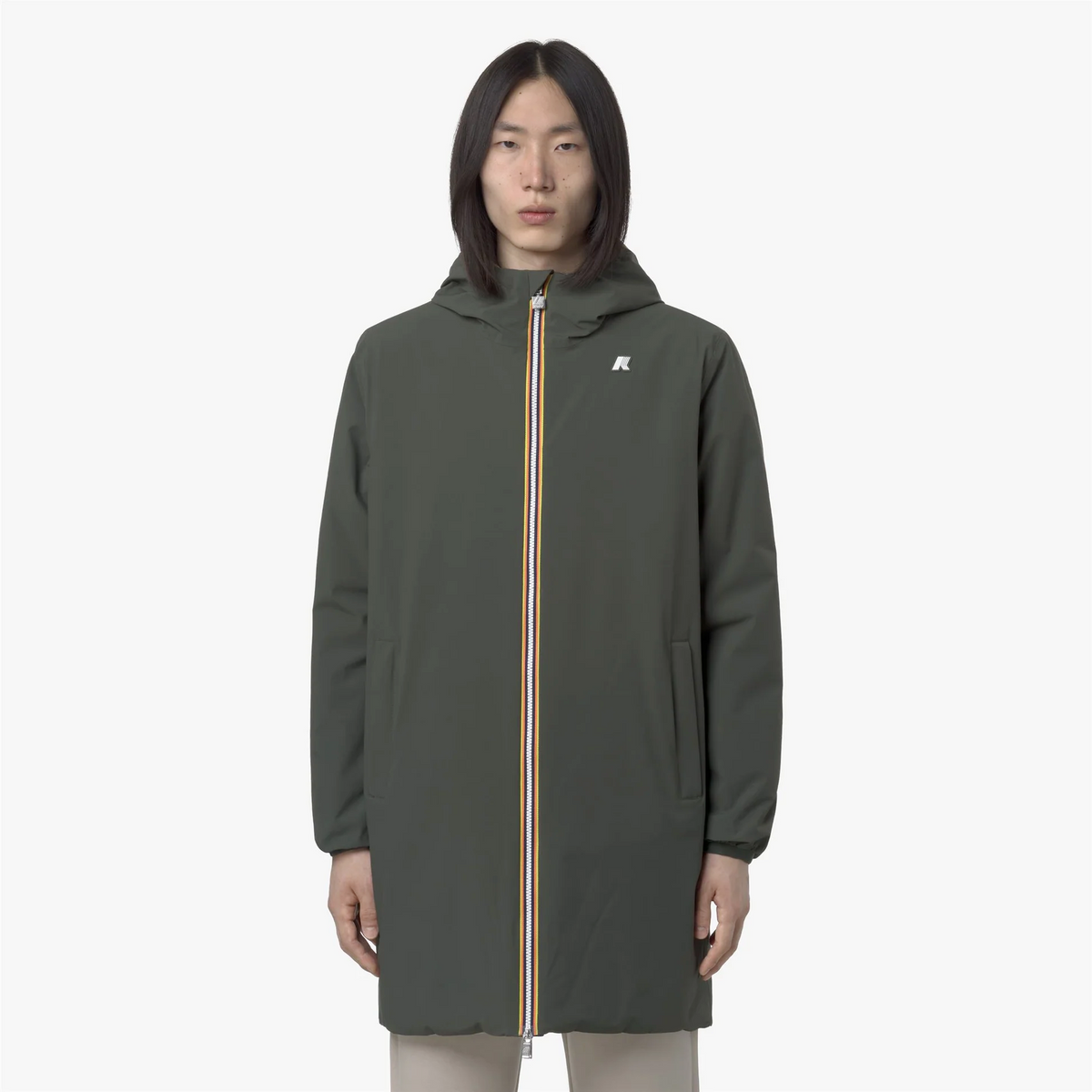 K-Way Giubbino Uomo Jacob Reversibile Verde Militare