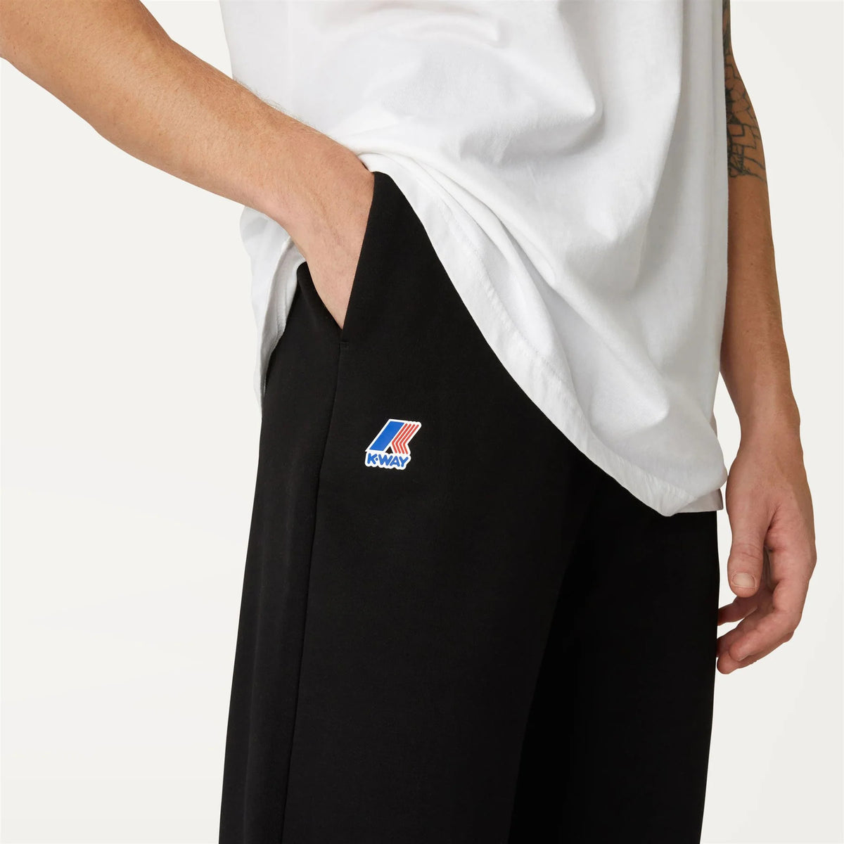 K-Way Pantaloni Felpa Uomo Le Vrai Bishop Misto Cotone Nero