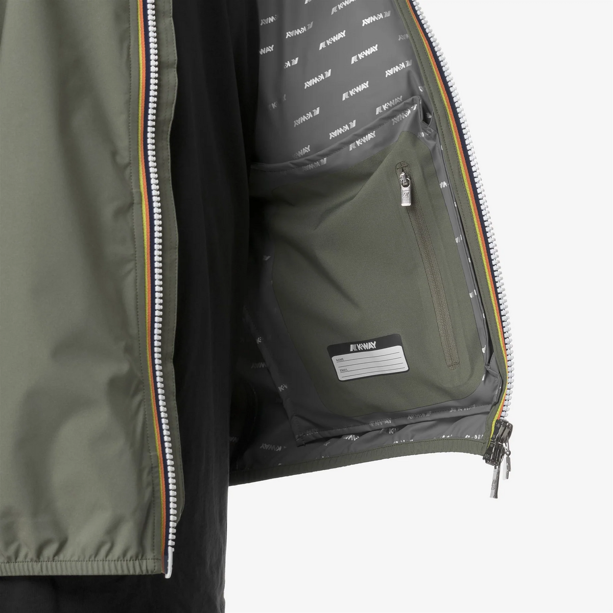 K-Way Smanicato Uomo Valen Stretch Dot Nylon Verde Militare Tenue