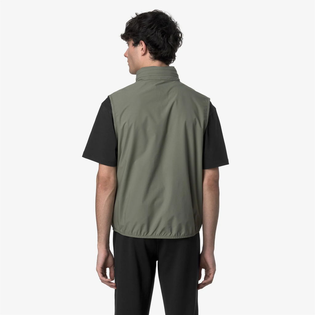 K-Way Smanicato Uomo Valen Stretch Dot Nylon Verde Militare Tenue