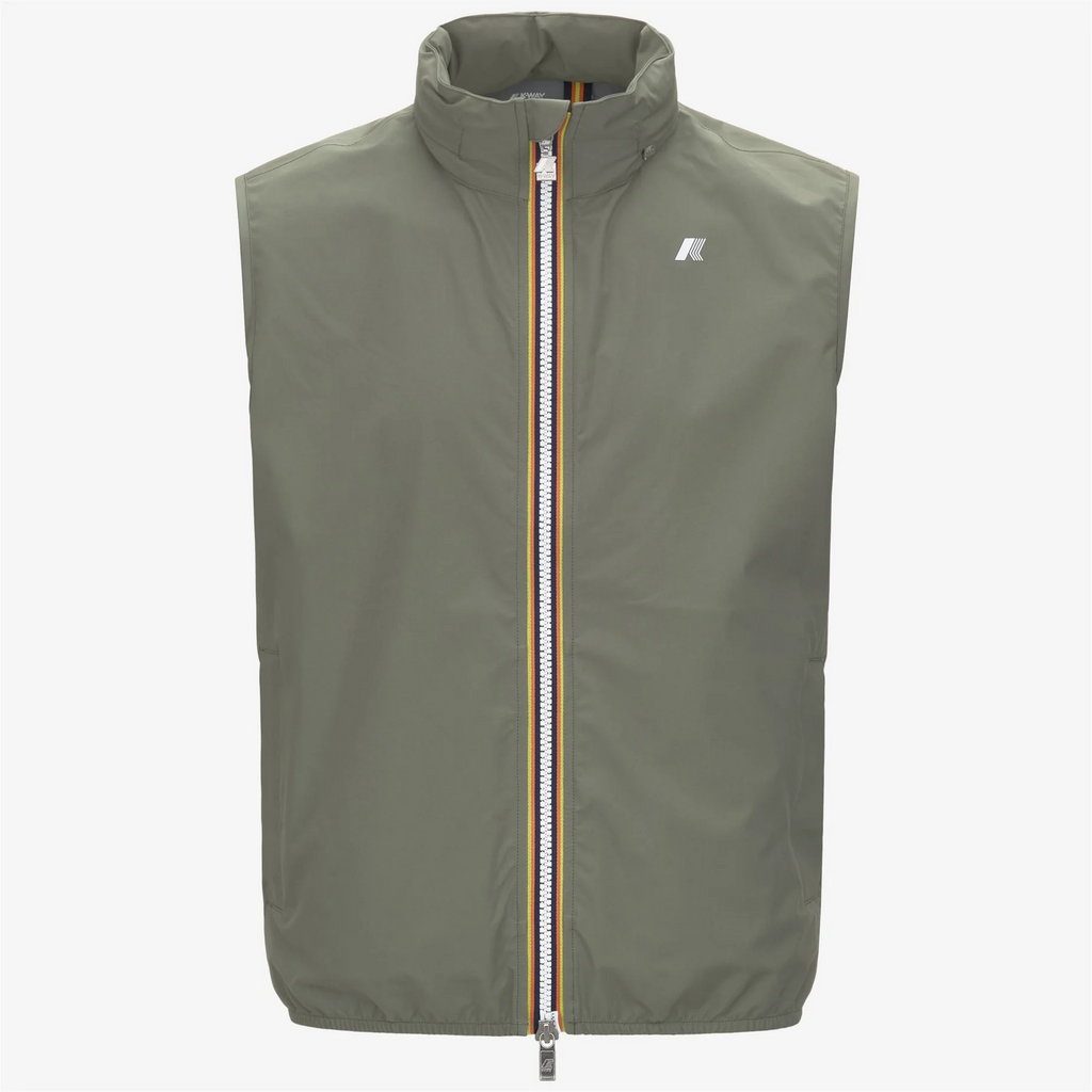K-Way Smanicato Uomo Valen Stretch Dot Nylon Verde Militare Tenue
