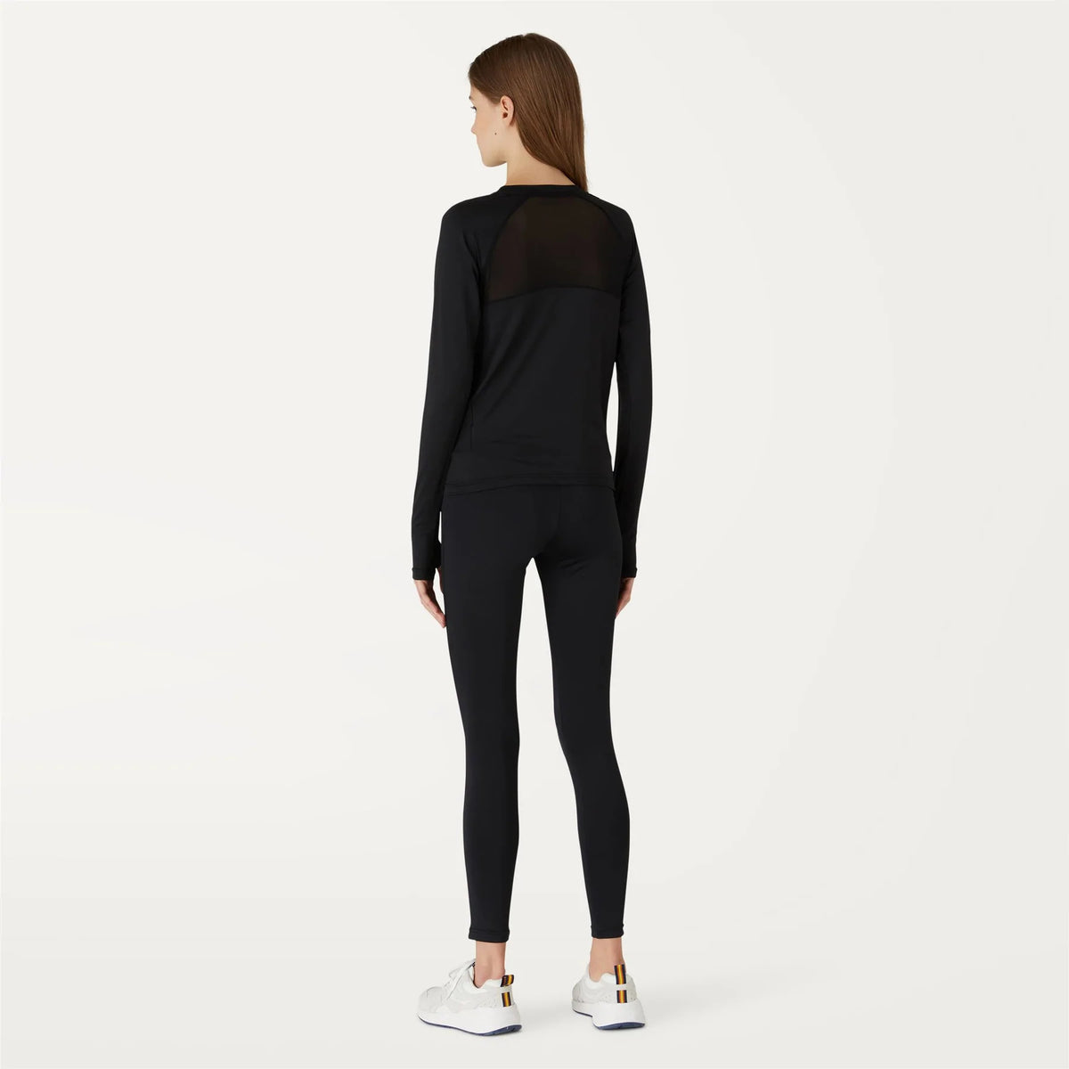 K-Way T-Shirt Margaret Manica Lunga Donna Nylon Stretch Nero