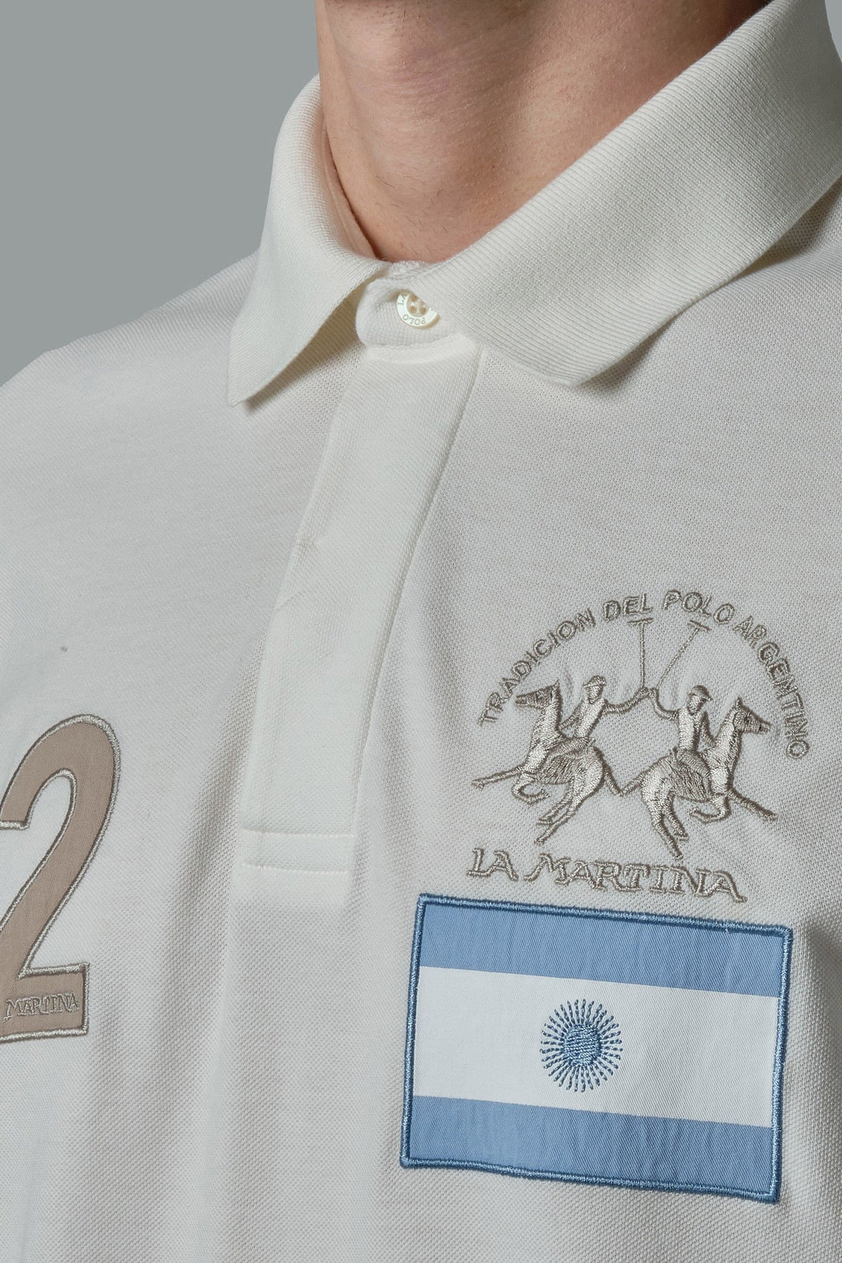 La Martina Polo Uomo Piqué Di Cotone Fit Regular Bianco Opaco