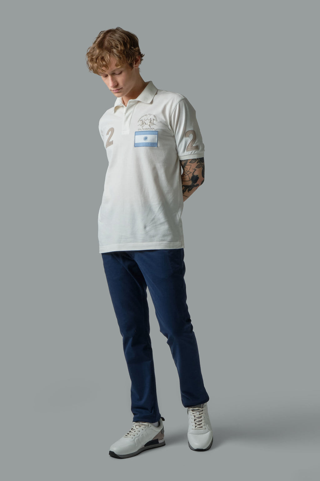La Martina Polo Uomo Piqué Di Cotone Fit Regular Bianco Opaco