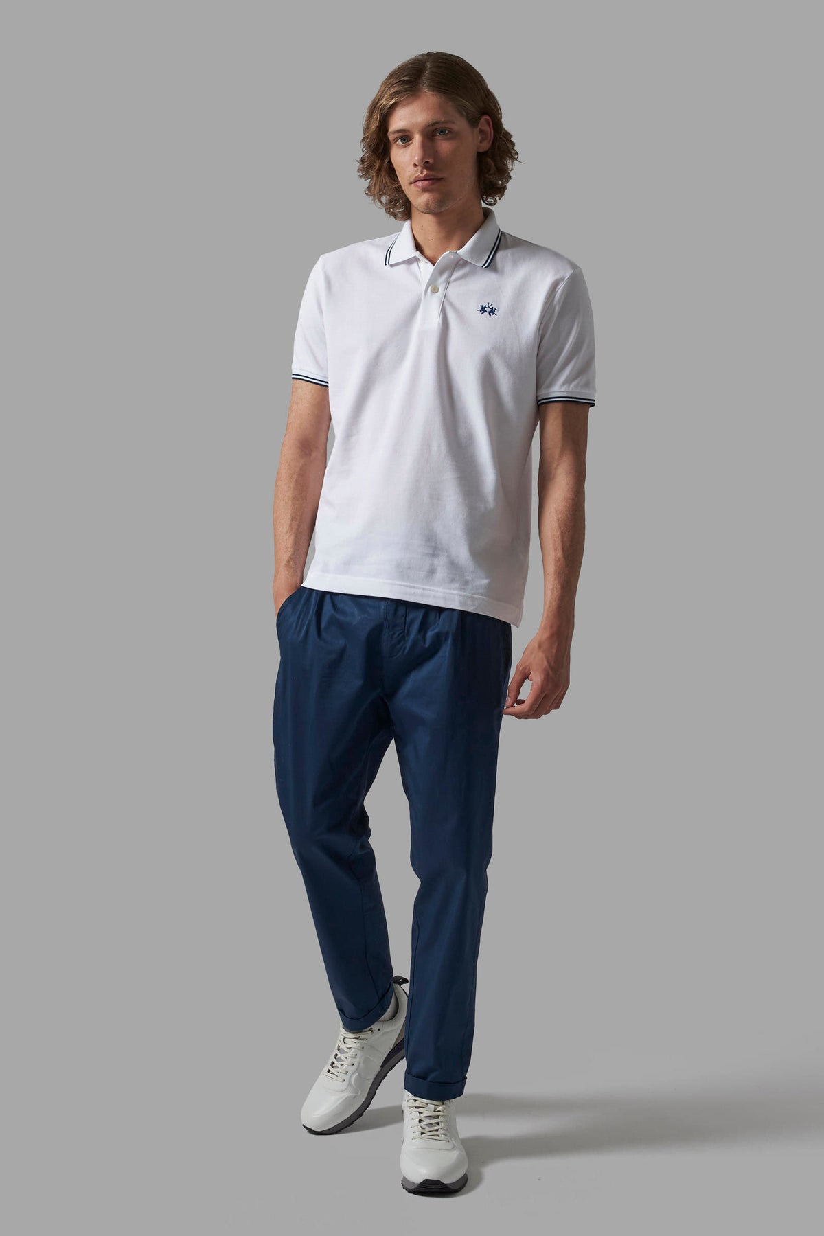 La Martina Polo Uomo Piqué Di Cotone Fit Regular Bianco