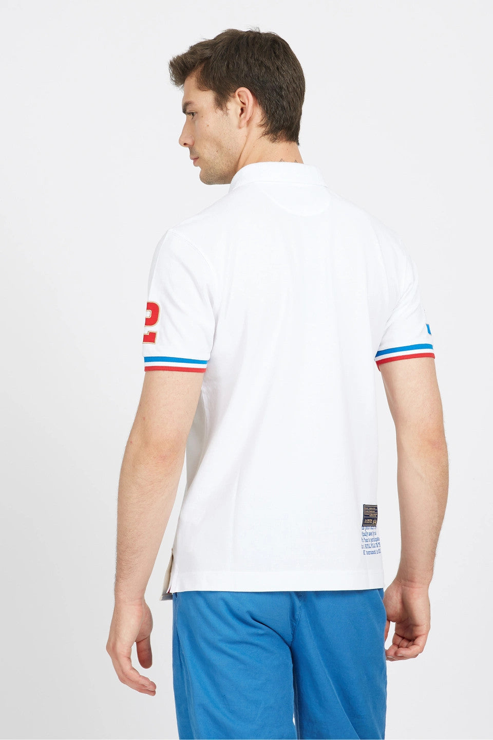 La Martina Polo Uomo Valerio Piqué Di Cotone Stretch Fit Regular Bianco