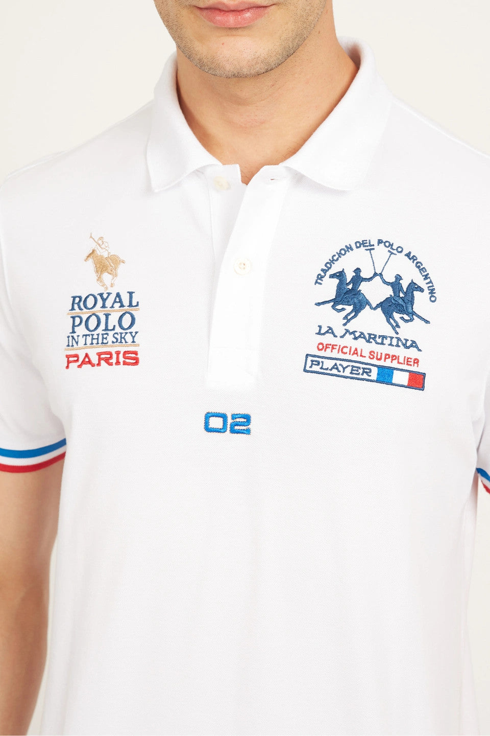 La Martina Polo Uomo Valerio Piqué Di Cotone Stretch Fit Regular Bianco