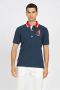 La Martina Polo Uomo Van Piqué Di Cotone Stretch Fit Regular Blu Scuro