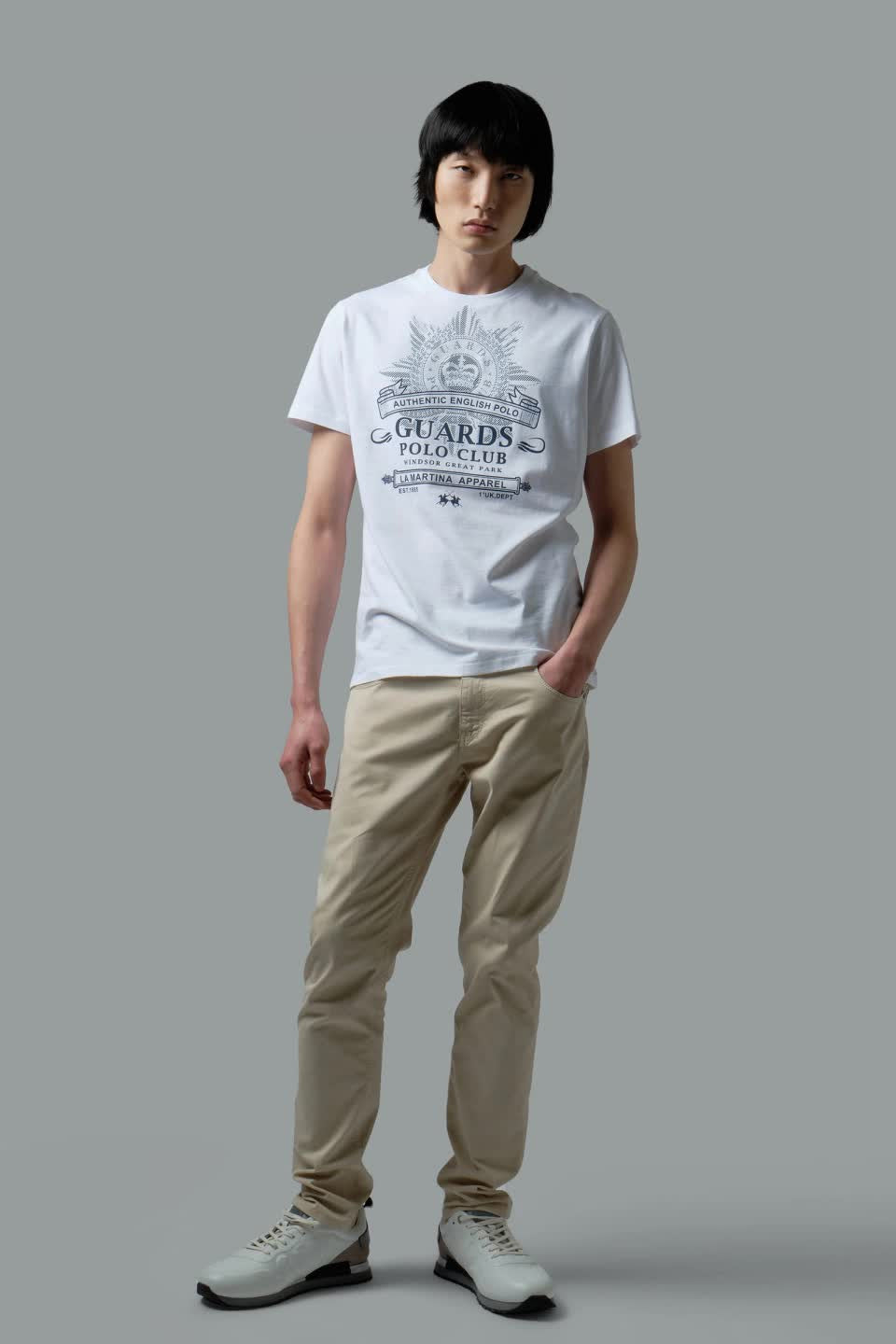 La Martina T-Shirt Uomo Cotone Fit Regular Bianco