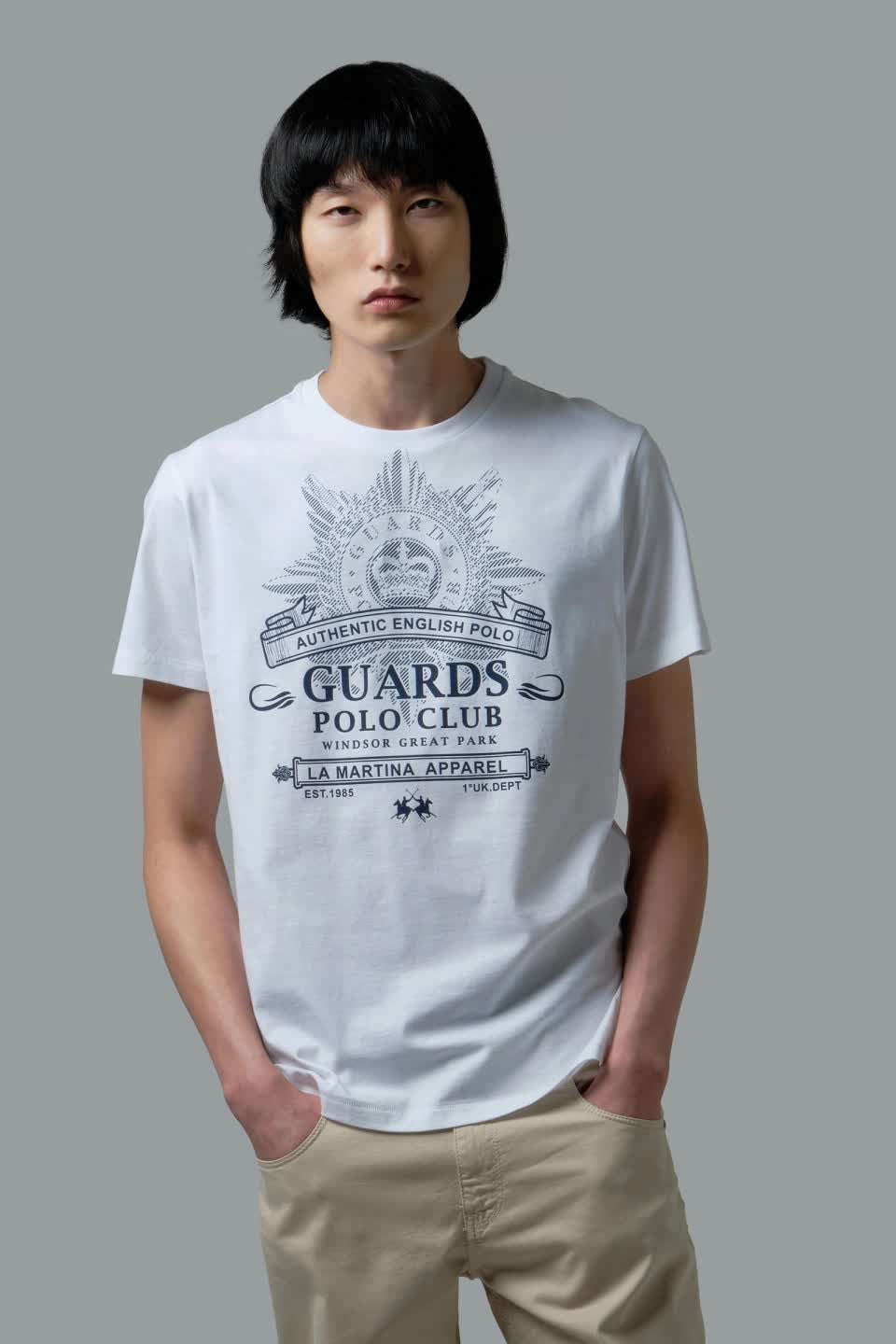 La Martina T-Shirt Uomo Cotone Fit Regular Bianco