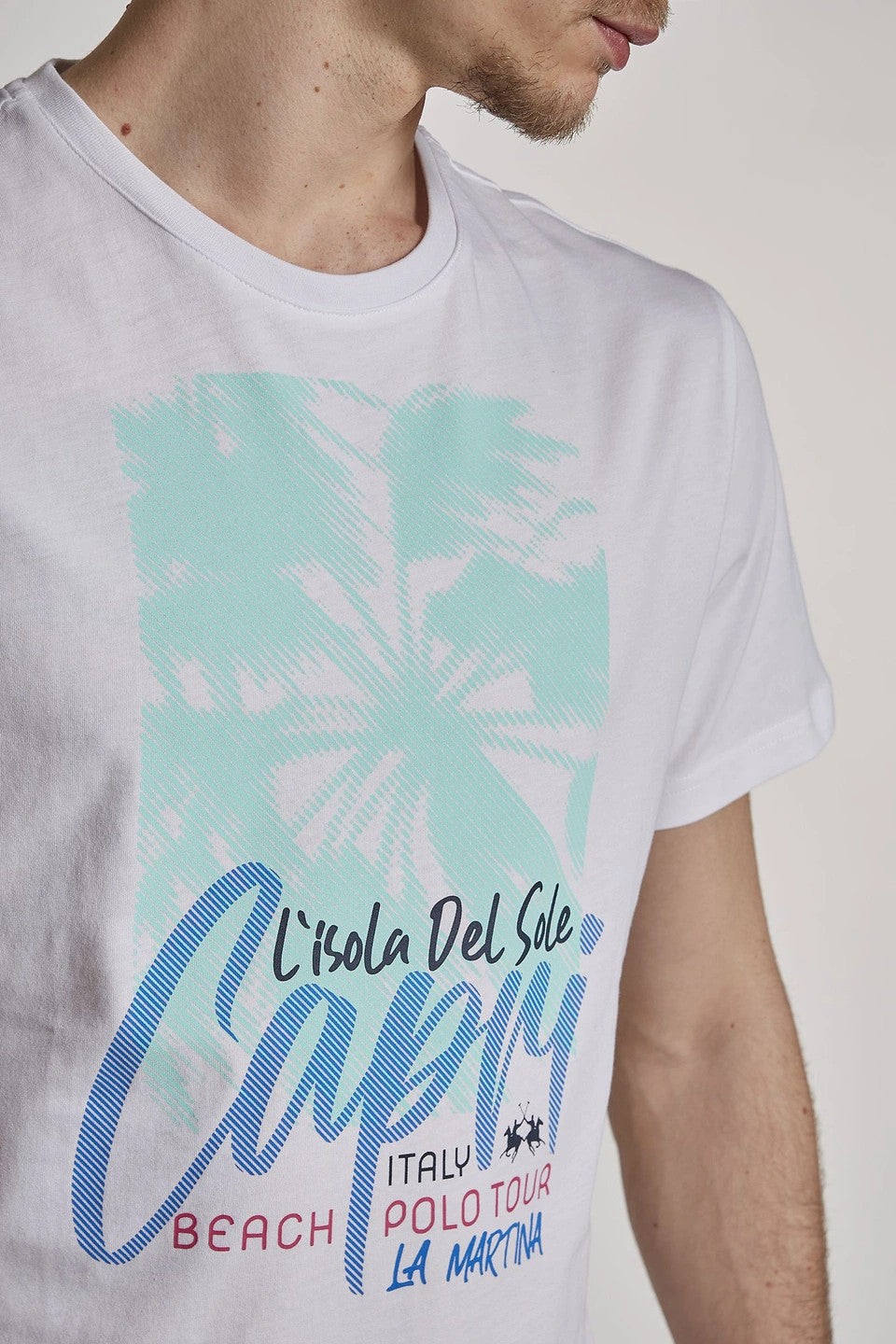 La Martina T-Shirt Uomo Cotone Fit Regular Bianco