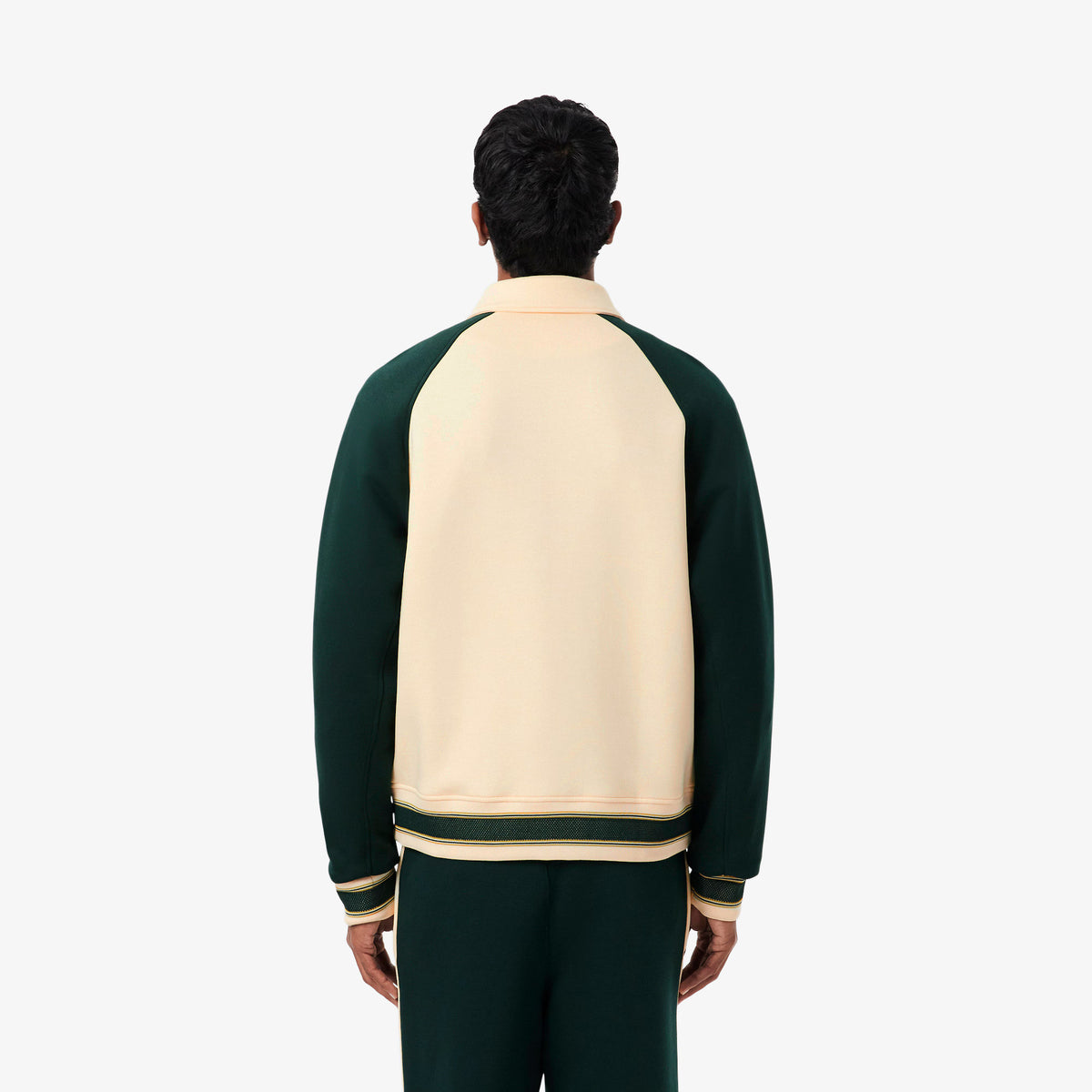 Lacoste Blusotto Uomo Misto Cotone Avorio E Verde