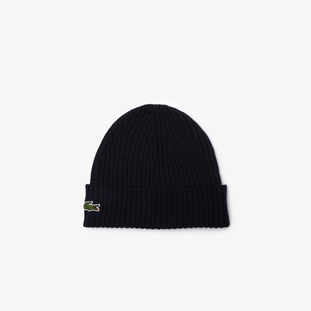 Lacoste Cappello Unisex Lana Blu Scuro