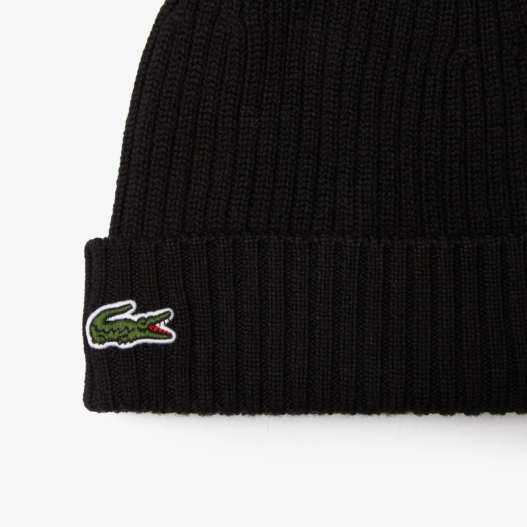Lacoste Cappello Unisex Lana Nero