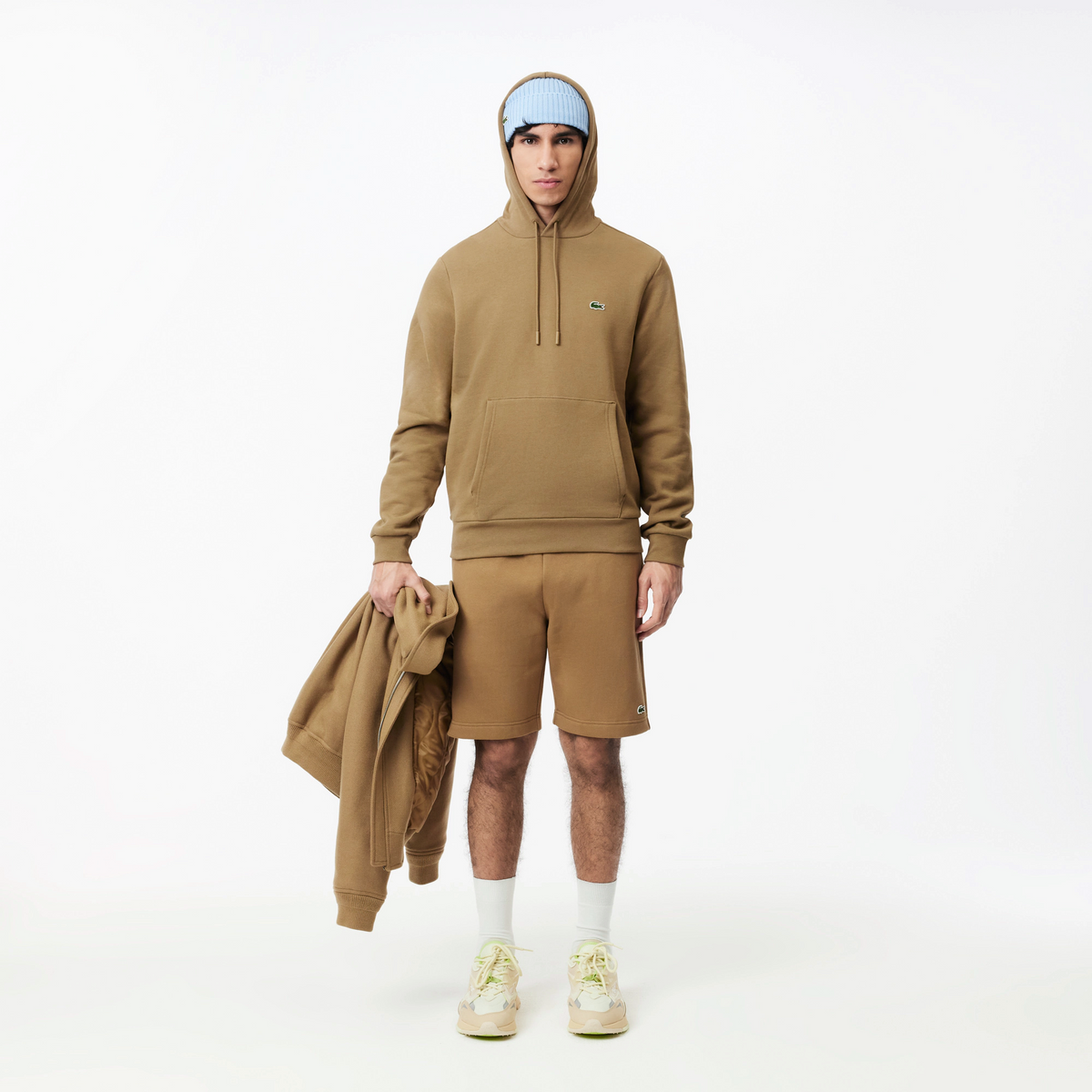 Lacoste Felpa Uomo Con Cappuccio Misto Cotone Talpa Scuro