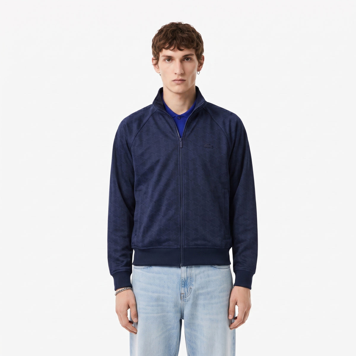 Lacoste Felpa Uomo Jacquard Blu Scuro