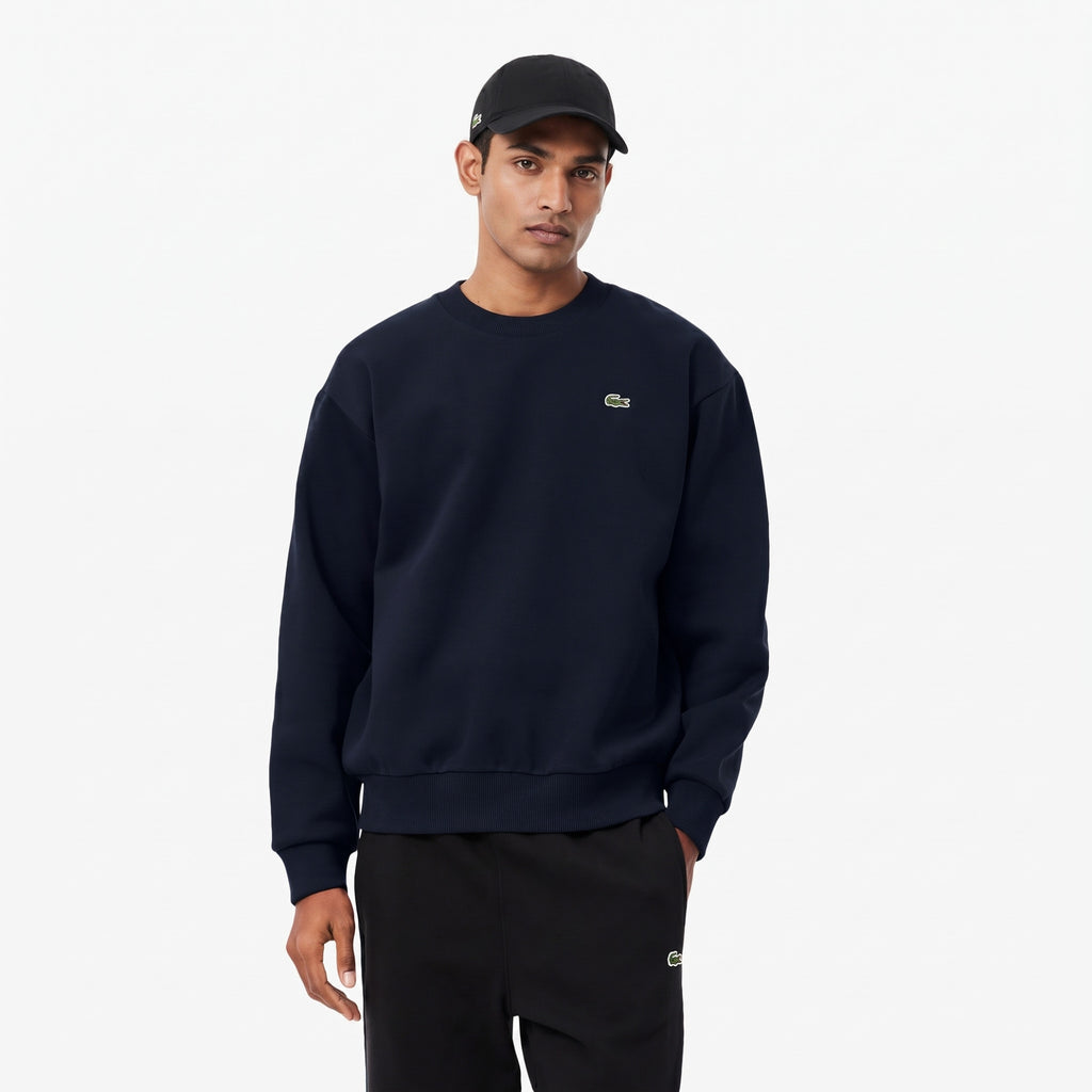 Lacoste Felpa Uomo Misto Cotone Blu Scuro