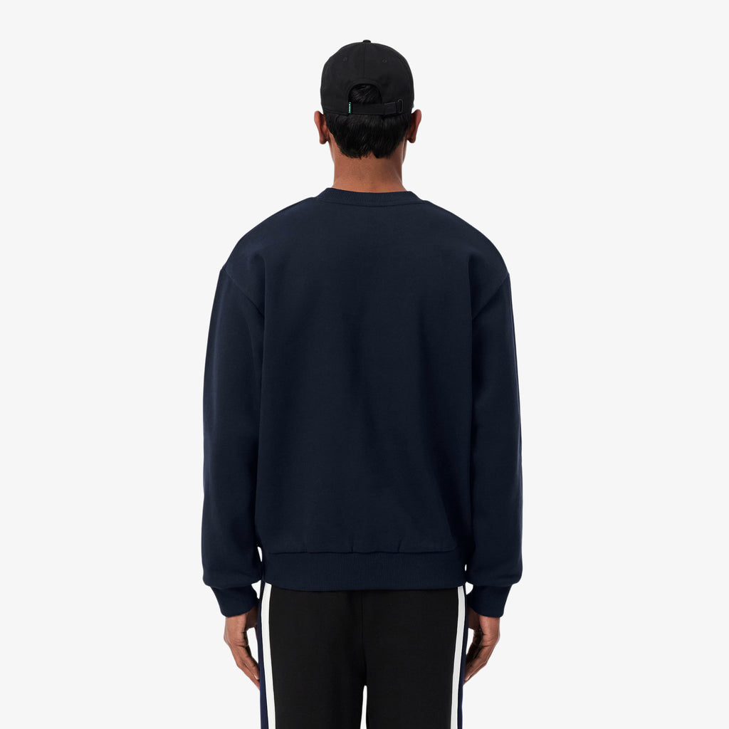 Lacoste Felpa Uomo Misto Cotone Blu Scuro