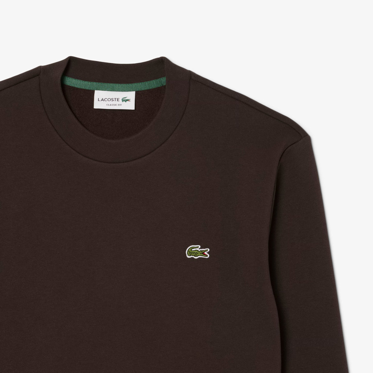 Lacoste Felpa Uomo Misto Cotone Marrone Scuro