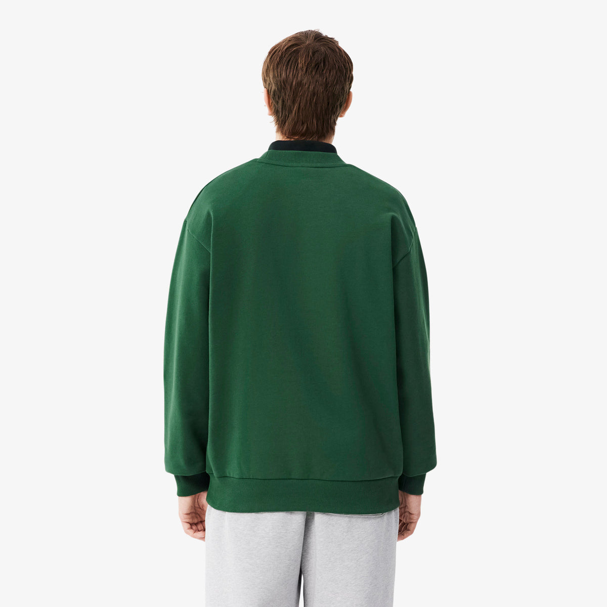 Lacoste Felpa Uomo Misto Cotone Verde Scuro