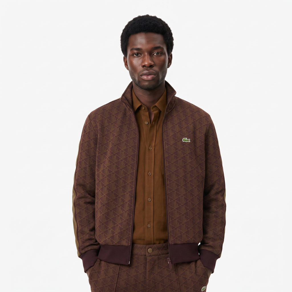 Lacoste Felpa Uomo Paris Misto Cotone Marrone Scuro
