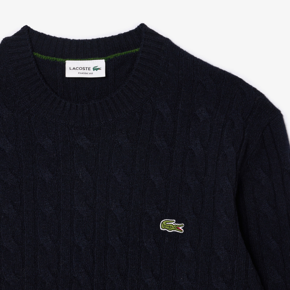 Lacoste Maglia Uomo Lana Con Trecce Blu Scuro