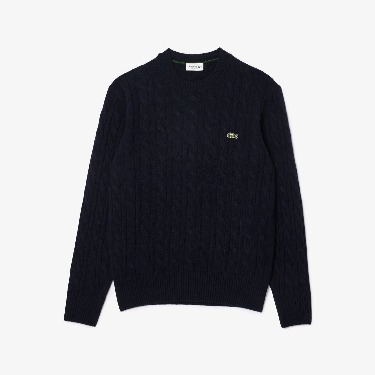 Lacoste Maglia Uomo Lana Con Trecce Blu Scuro