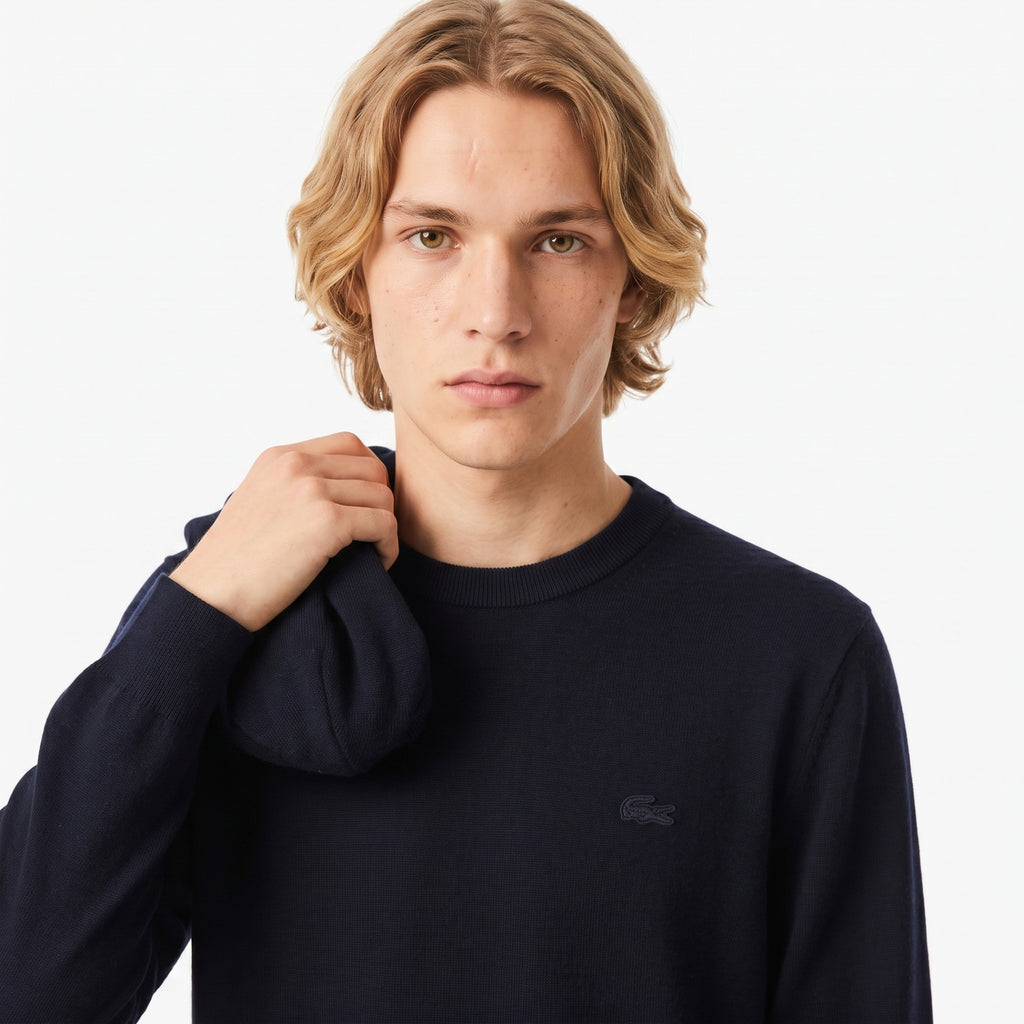Lacoste Maglia Uomo Lana Merino Blu Scuro