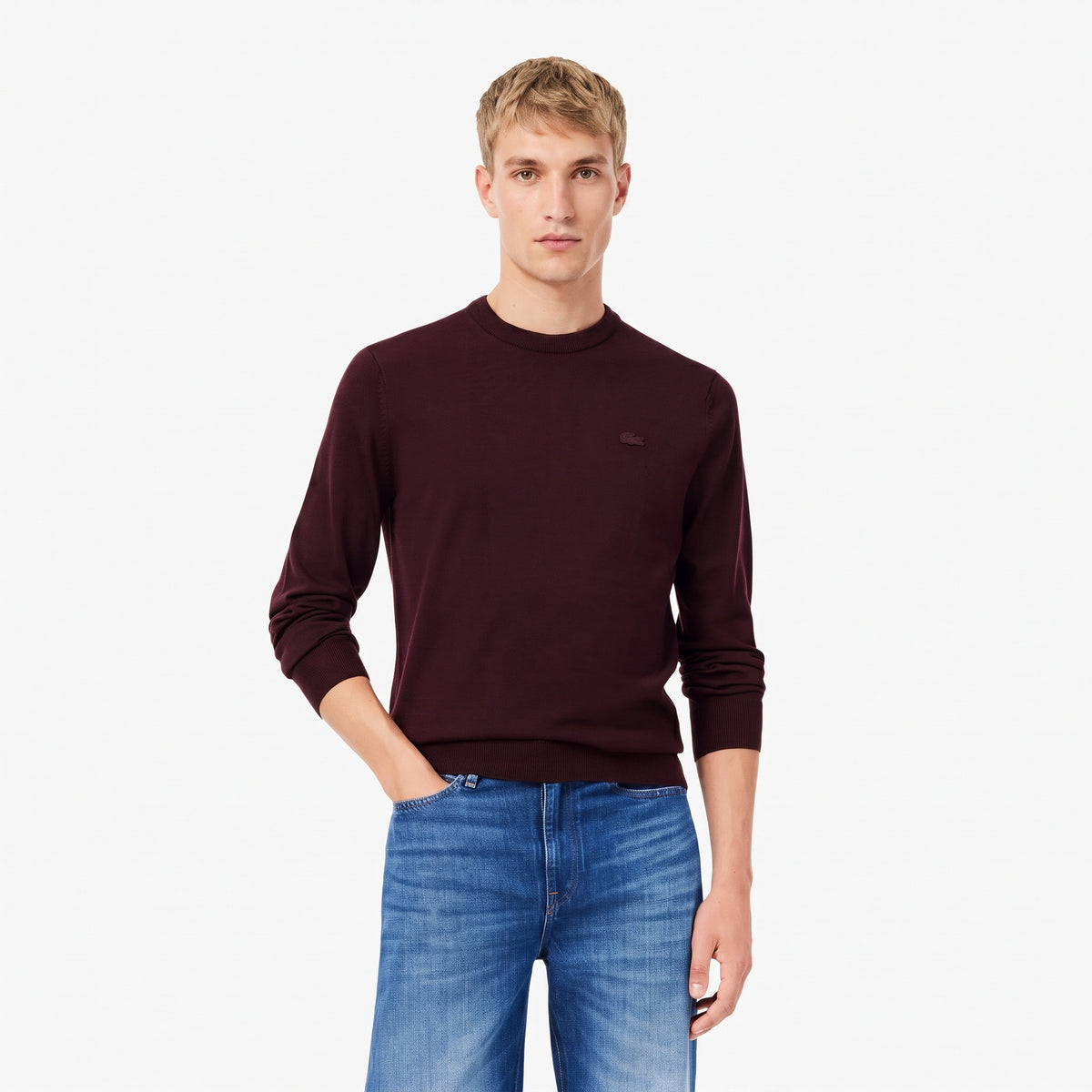 Lacoste Maglia Uomo Lana Merino Bordeaux