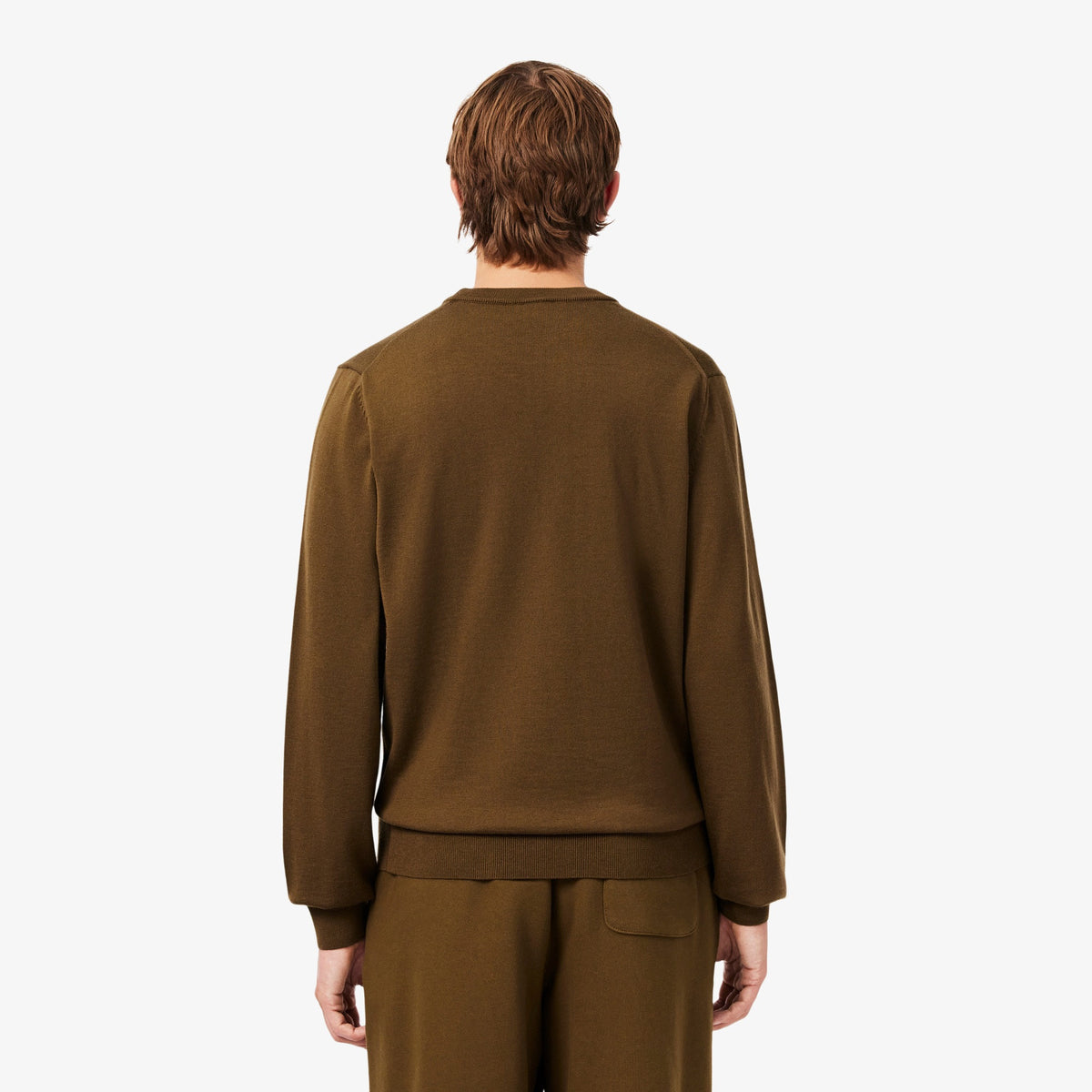 Lacoste Maglia Uomo Lana Merino Marrone Scuro