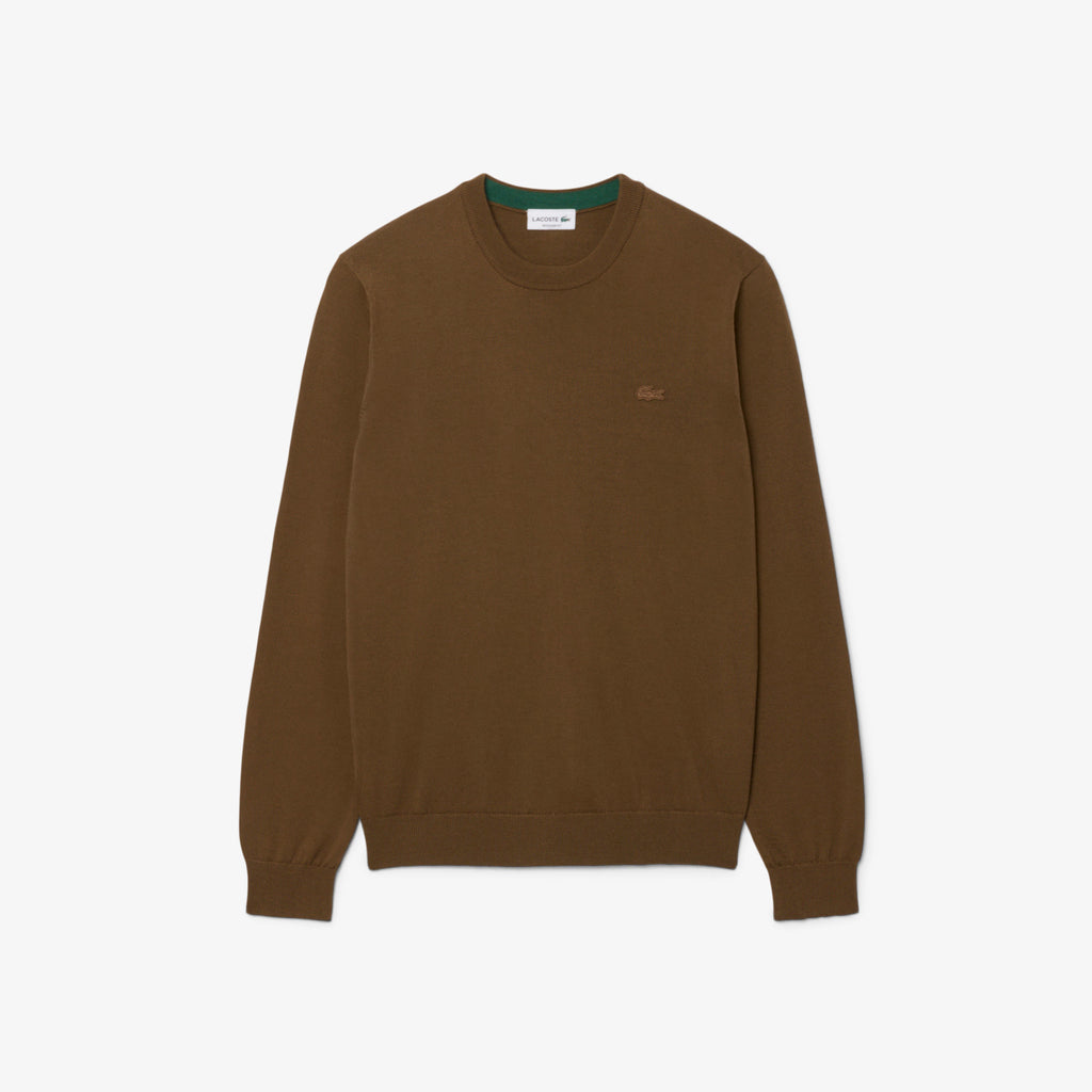 Lacoste Maglia Uomo Lana Merino Marrone Scuro