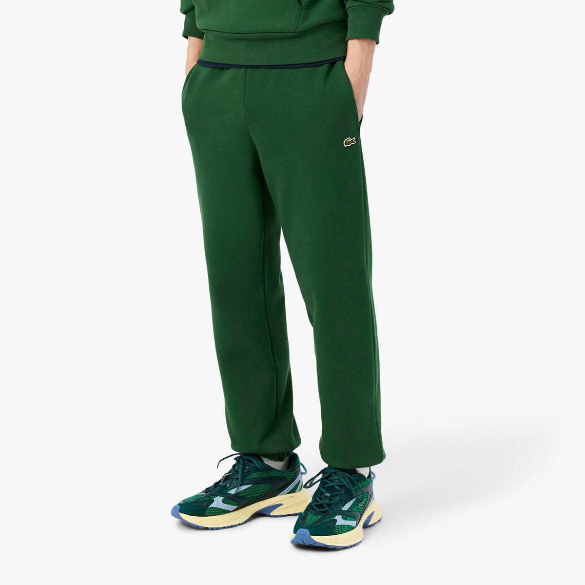 Lacoste Pantalone Tuta Uomo Misto Cotone Verde Scuro