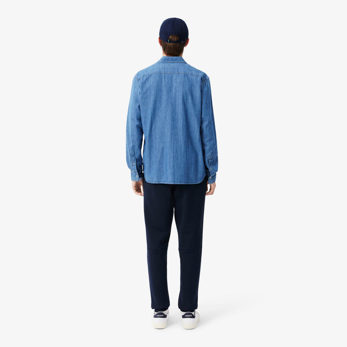 Lacoste Pantaloni In Felpa Uomo Misto Cotone Blu Scuro