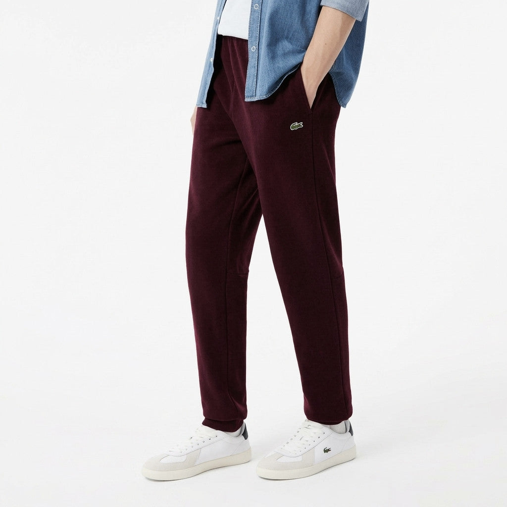 Lacoste Pantaloni In Felpa Uomo Misto Cotone Bordeaux