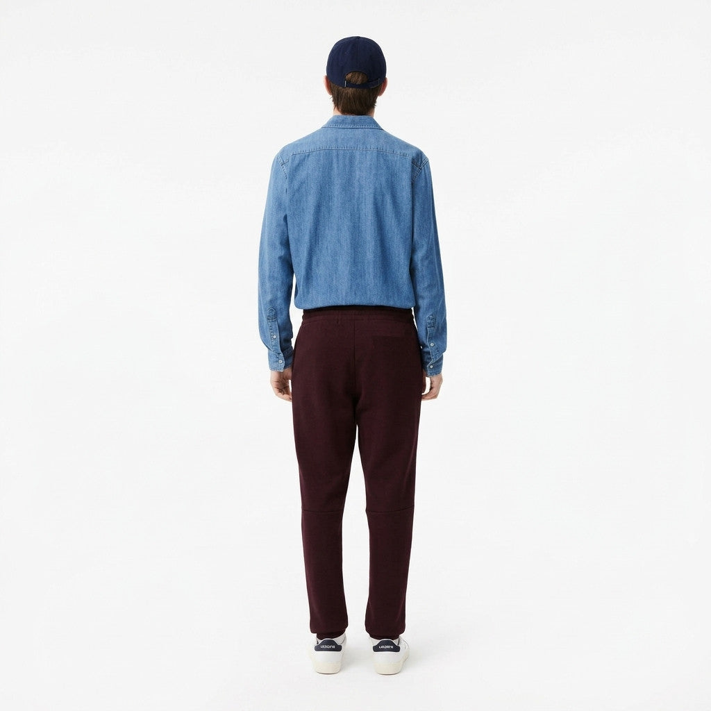 Lacoste Pantaloni In Felpa Uomo Misto Cotone Bordeaux