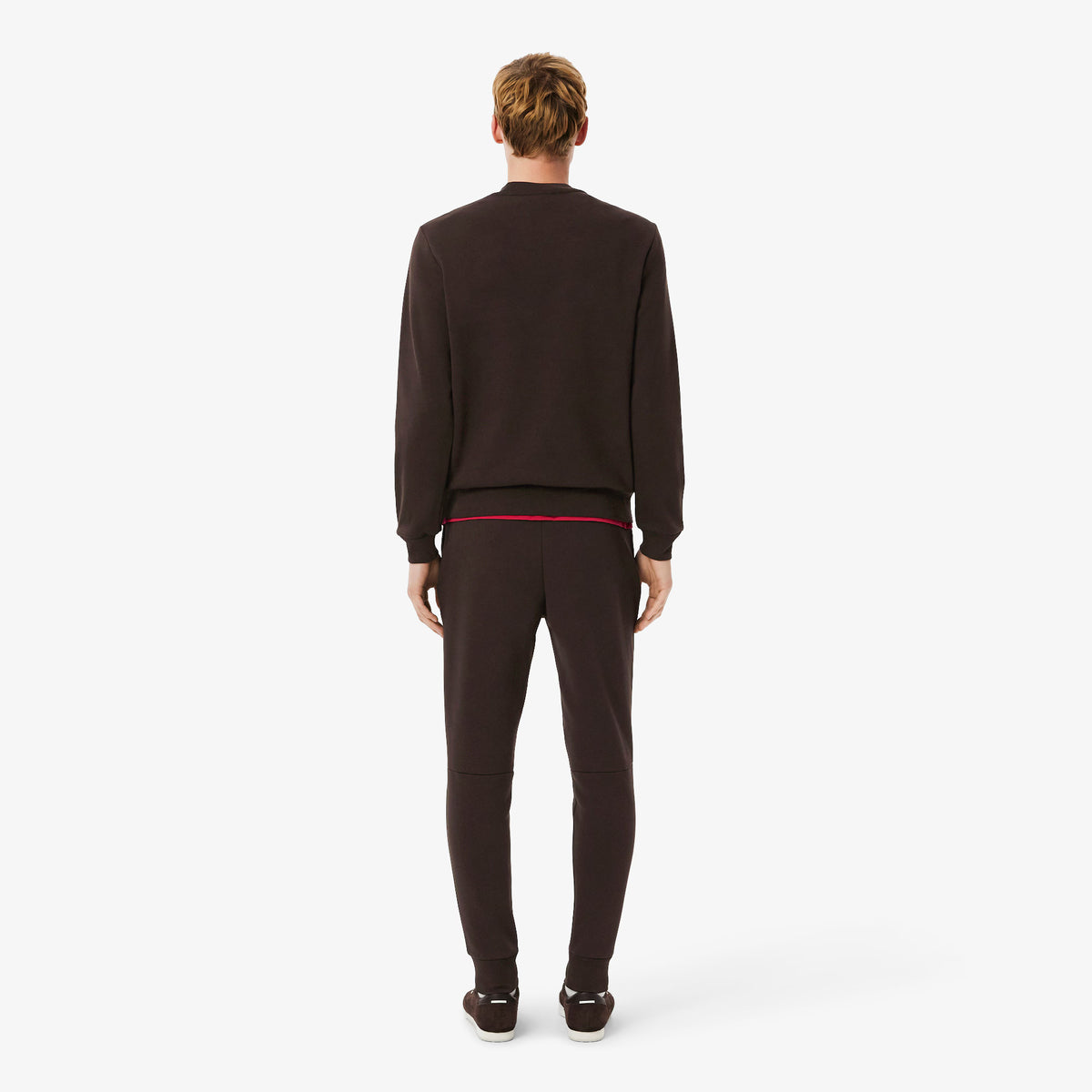 Lacoste Pantaloni In Felpa Uomo Misto Cotone Marrone Scuro