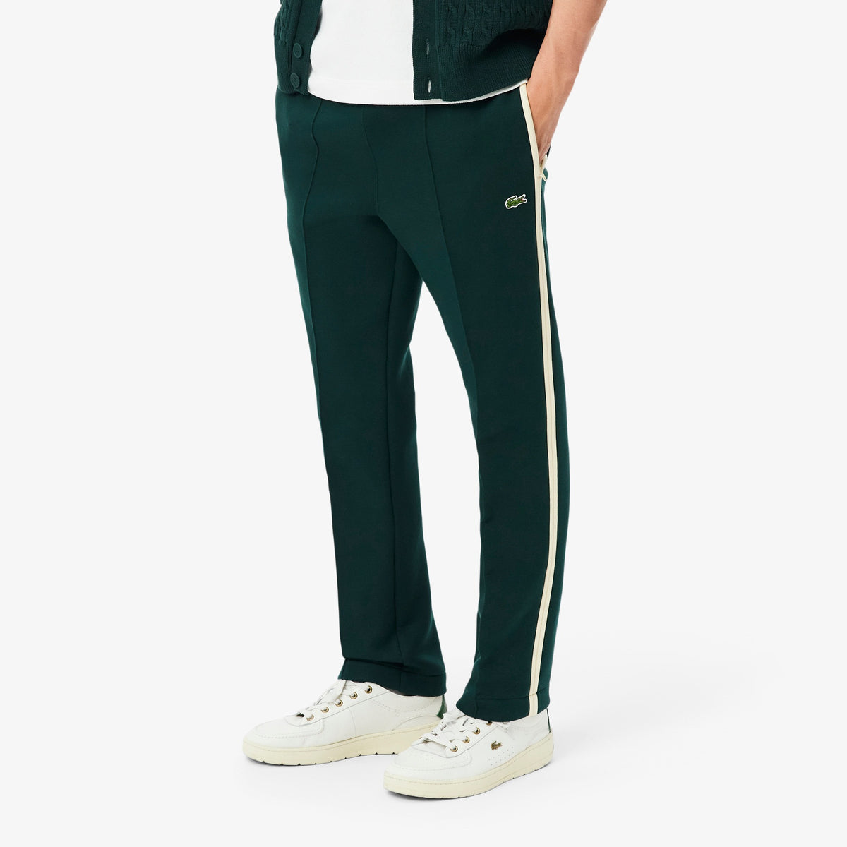 Lacoste Pantaloni In Felpa Uomo Misto Cotone Verde Scuro