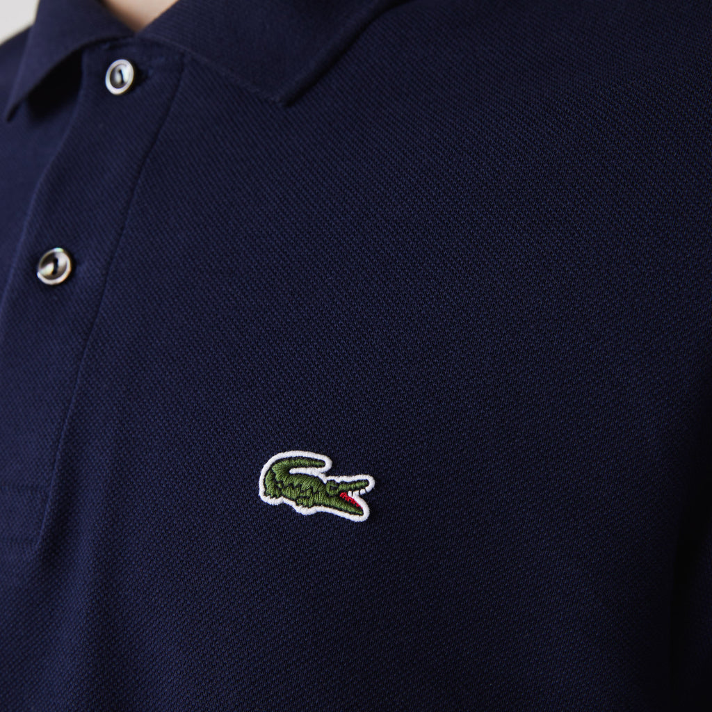 Lacoste Polo Uomo Manica Lunga Piqué Blu Scuro