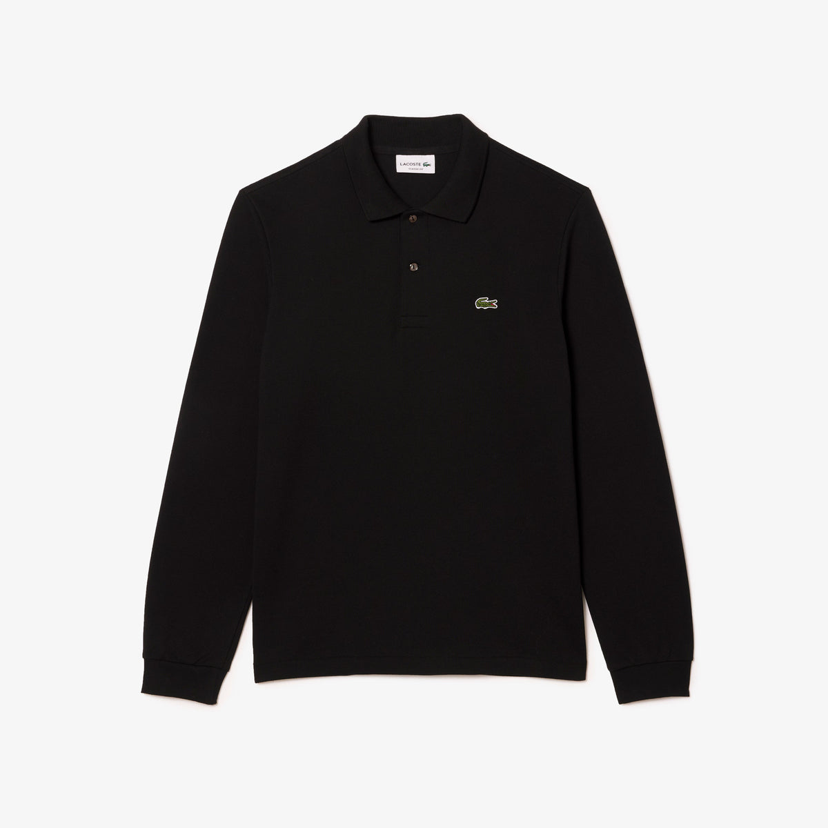 Lacoste Polo Uomo Manica Lunga Piqué Nero