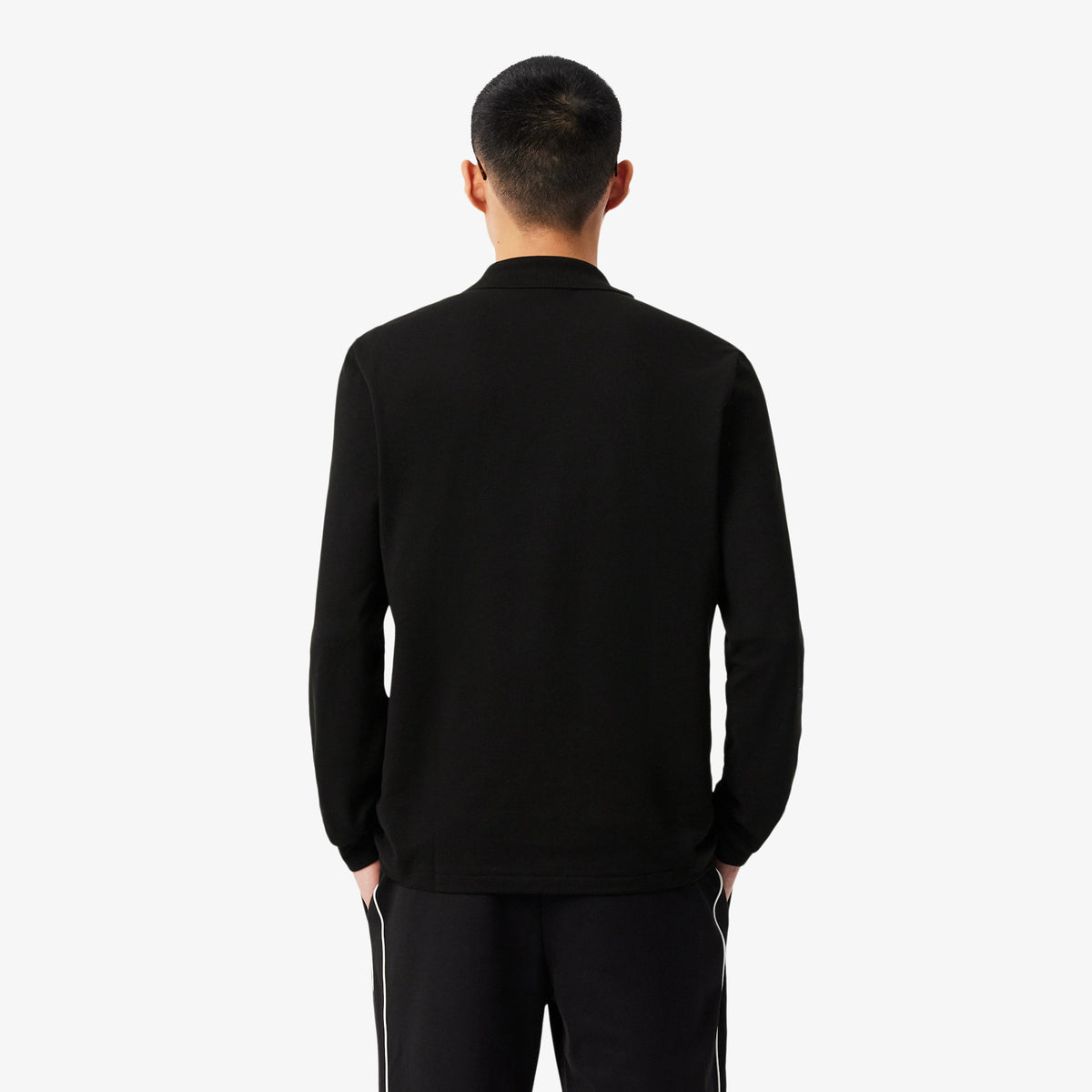 Lacoste Polo Uomo Manica Lunga Piqué Nero