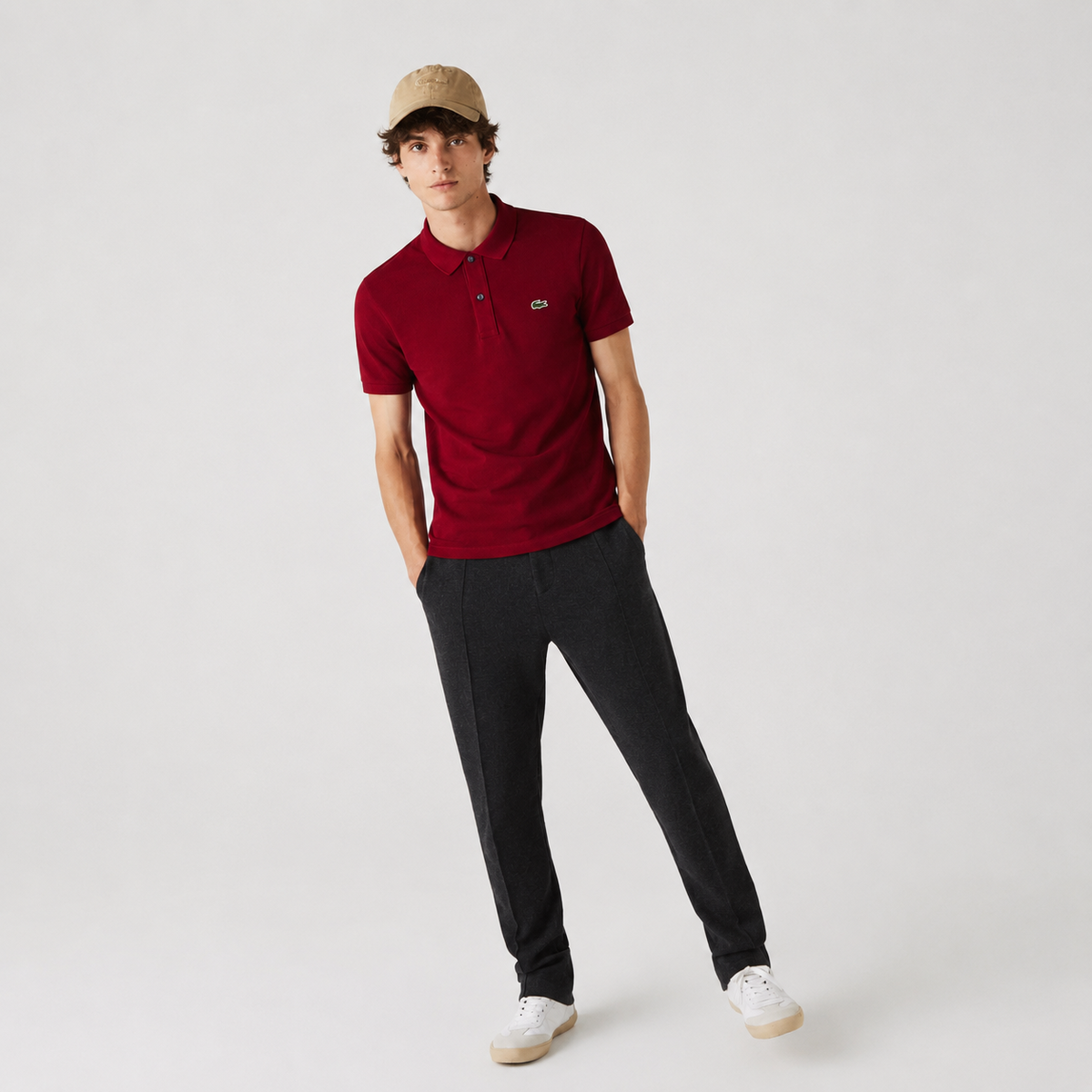 Lacoste Polo Uomo Slim Fit Bordeaux