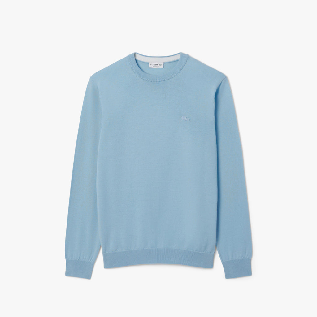 Lacoste Pullover Uomo Lana Merino Celeste Polvere