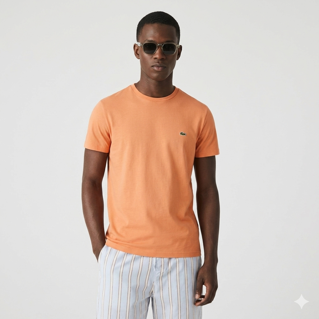 Lacoste T-Shirt Cotone Pima Arancio