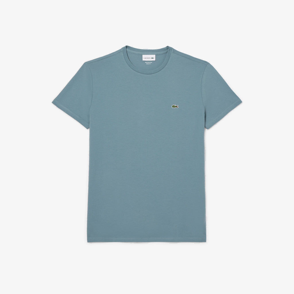 Lacoste T-Shirt Cotone Pima Blu Grigio