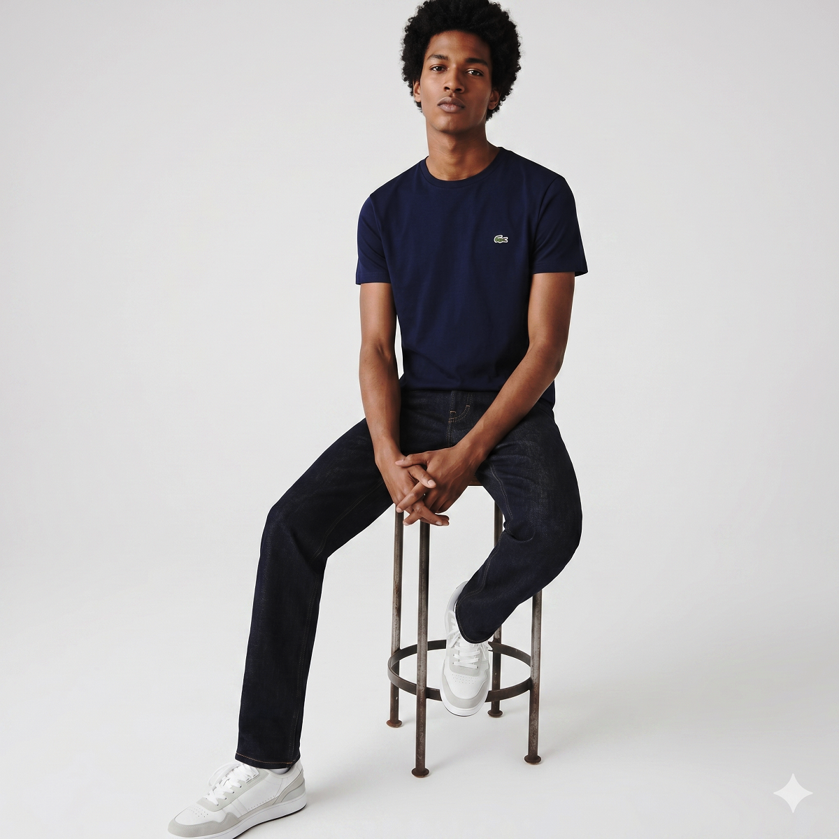 Lacoste T-Shirt Cotone Pima Blu Scuro