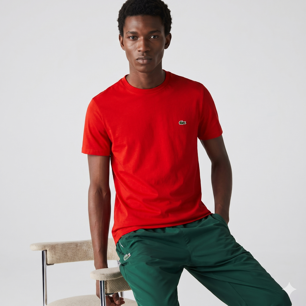 Lacoste T-Shirt Cotone Pima Rosso