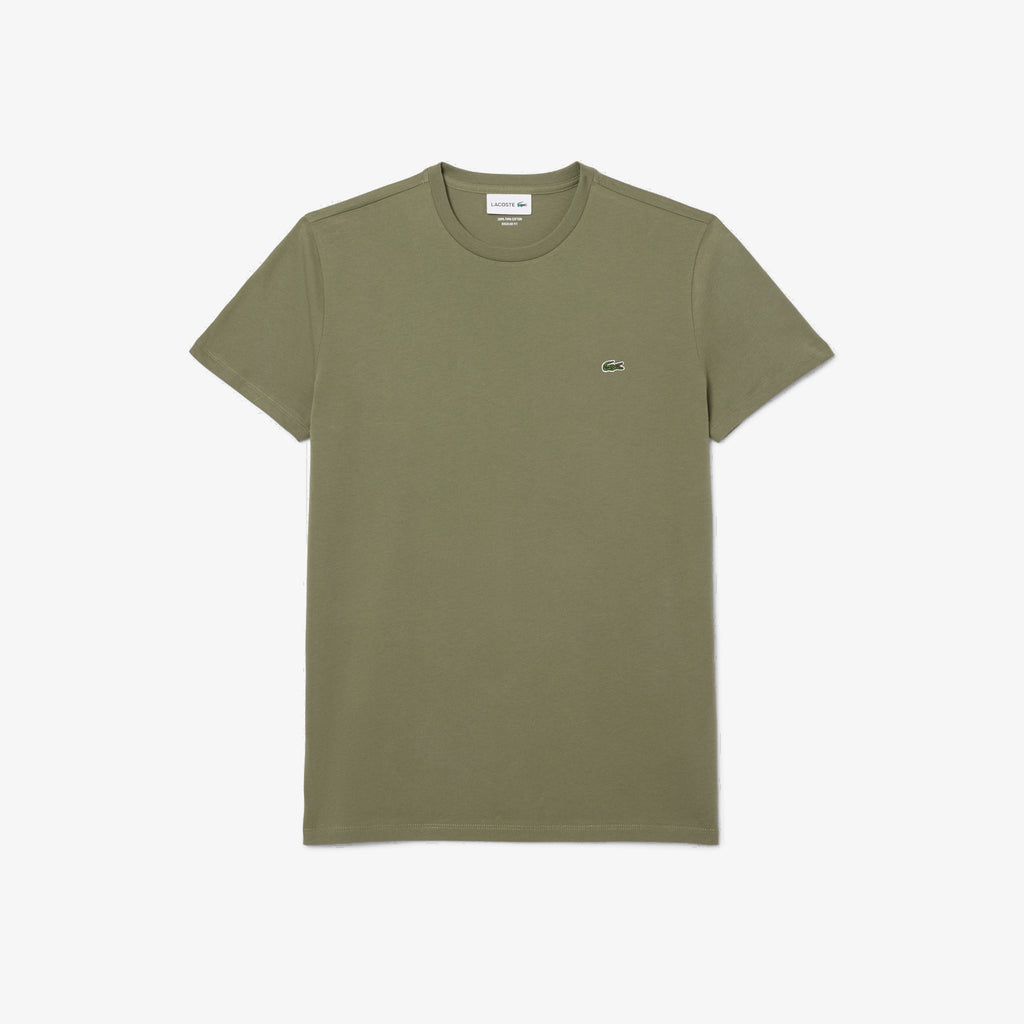 Lacoste T-Shirt Cotone Pima Verde Militare