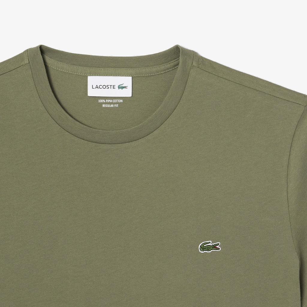 Lacoste T-Shirt Cotone Pima Verde Militare
