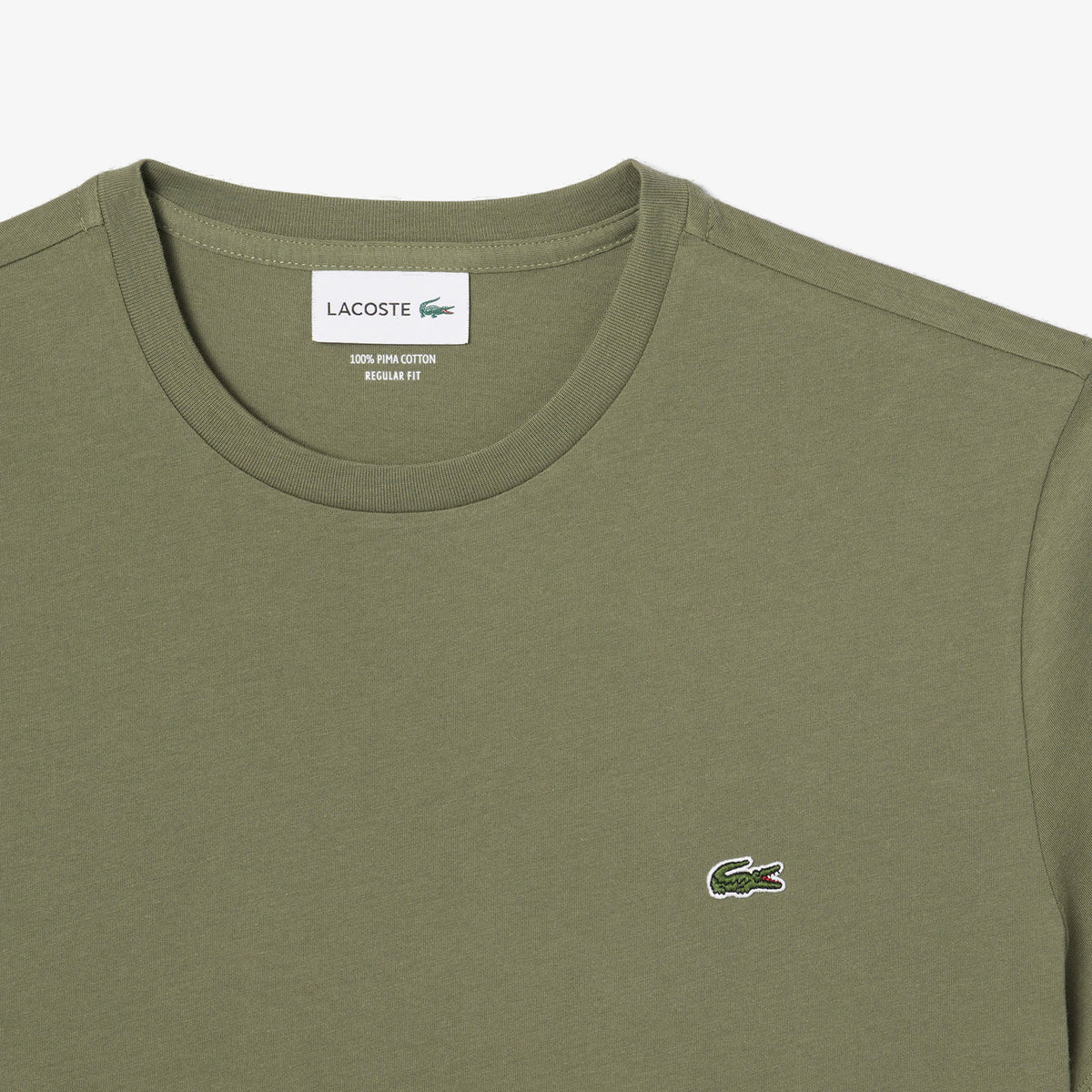 Lacoste T-Shirt Cotone Pima Verde Militare
