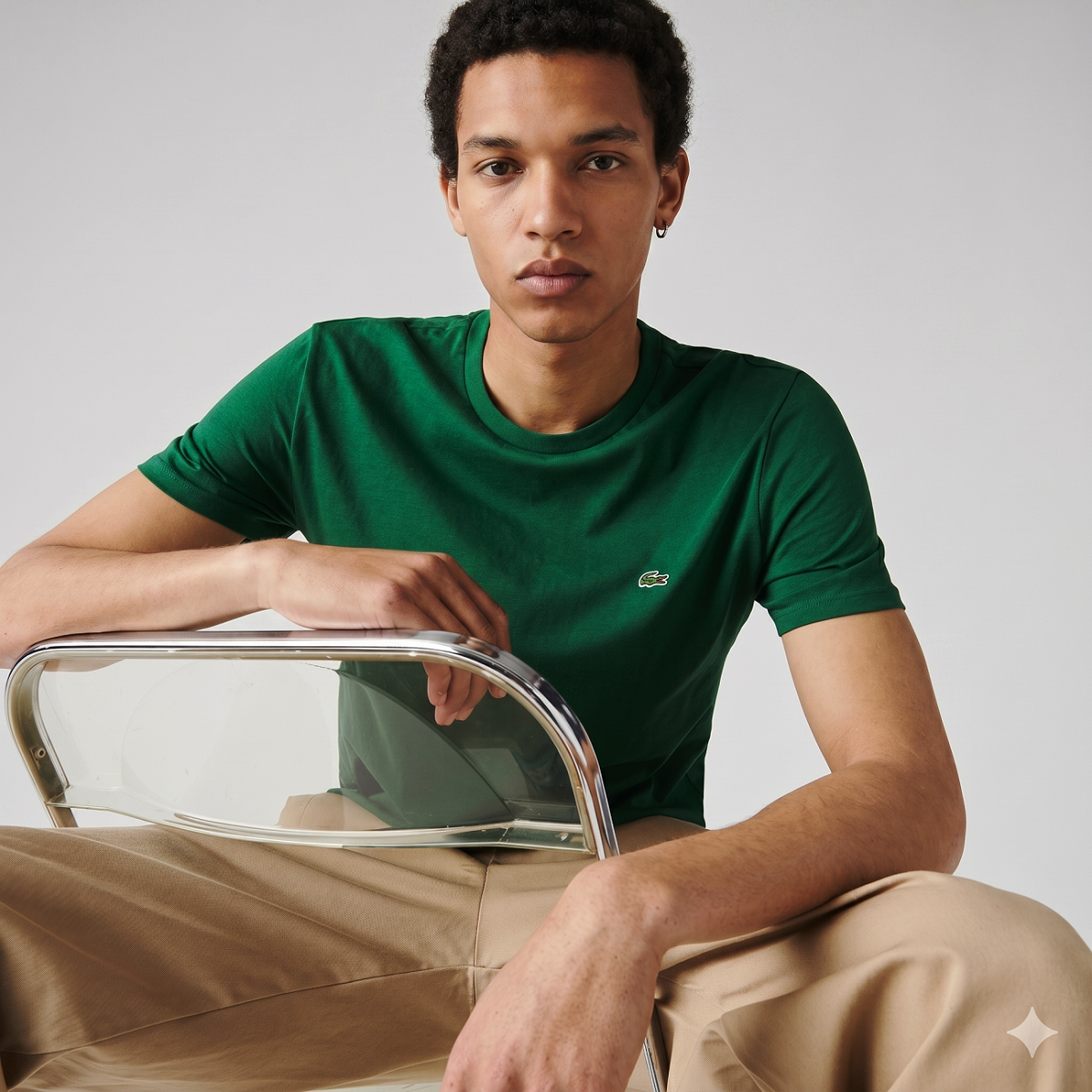 Lacoste T-Shirt Cotone Pima Verde Scuro